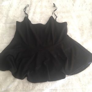 Black spaghetti strap peplum shirt